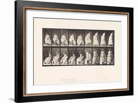 Plate 422.Toilet; Putting on Shoes and Rising from Chair, 1885 (Collotype on Paper)-Eadweard Muybridge-Framed Giclee Print