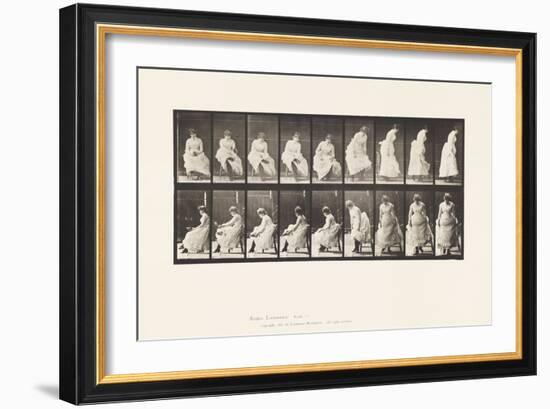 Plate 422.Toilet; Putting on Shoes and Rising from Chair, 1885 (Collotype on Paper)-Eadweard Muybridge-Framed Giclee Print