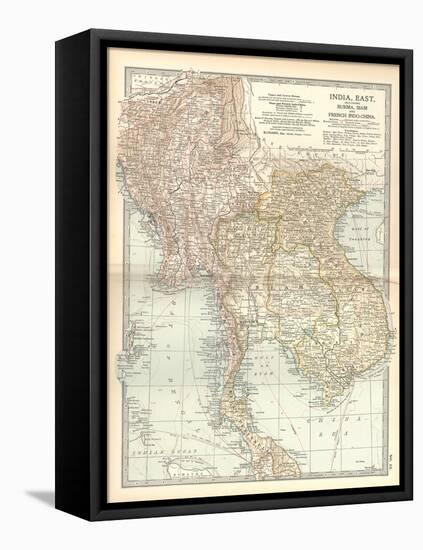 Plate 43. Map of India-Encyclopaedia Britannica-Framed Stretched Canvas