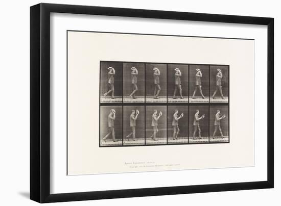 Plate 44. Walking Taking off Hat, 1885 (Collotype on Paper)-Eadweard Muybridge-Framed Giclee Print