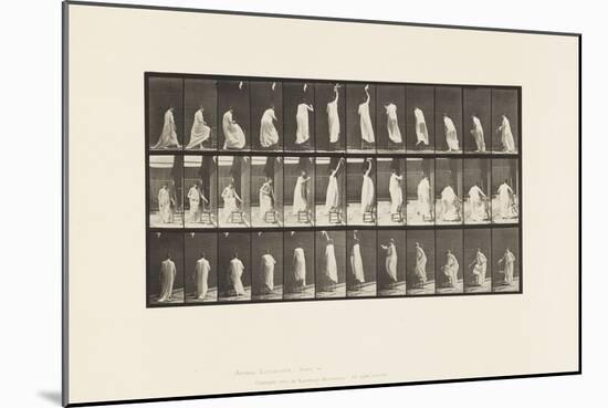 Plate 459. Stepping on Chair, Reaching up and Descending, 1885 (Collotype on Paper)-Eadweard Muybridge-Mounted Giclee Print