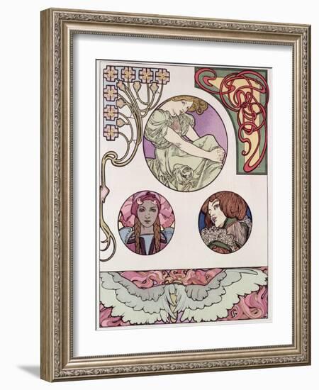 Plate 46 from 'Documents Decoratifs', 1902-Alphonse Mucha-Framed Giclee Print