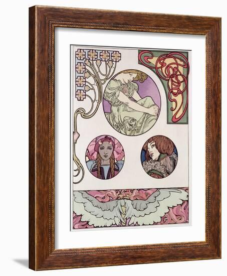 Plate 46 from 'Documents Decoratifs', 1902-Alphonse Mucha-Framed Giclee Print