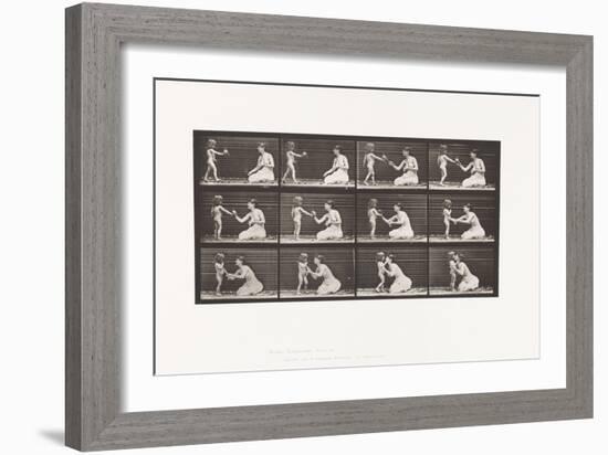 Plate 465. Two Models, Child 70N, Bringing Bouquet to 12, 1885 (Collotype on Paper)-Eadweard Muybridge-Framed Giclee Print