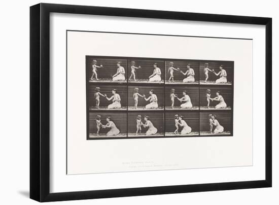 Plate 465. Two Models, Child 70N, Bringing Bouquet to 12, 1885 (Collotype on Paper)-Eadweard Muybridge-Framed Giclee Print