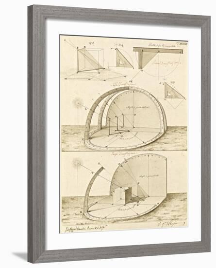 Plate 47 for Elements of Civil Architecture, ca. 1818-1850-Giuseppe Vannini-Framed Art Print