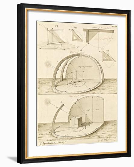 Plate 47 for Elements of Civil Architecture, ca. 1818-1850-Giuseppe Vannini-Framed Art Print