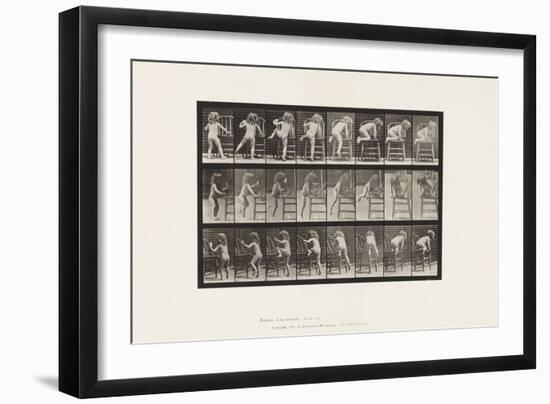 Plate 475. Child, Getting up on Chair, 1885 (Collotype on Paper)-Eadweard Muybridge-Framed Giclee Print