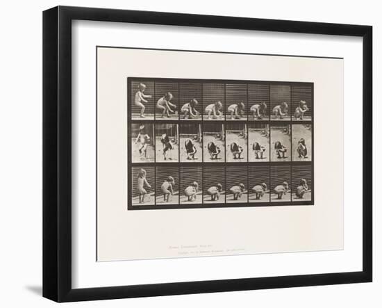 Plate 477. Child, Stooping, Lifting a Goblet, and Drinking, 1885 (Collotype on Paper)-Eadweard Muybridge-Framed Giclee Print