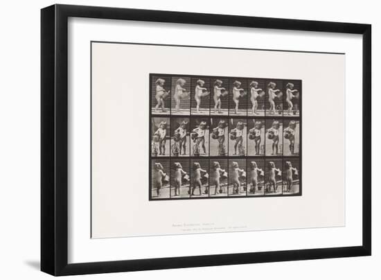 Plate 478. Child, Sprinkling Water over Some Flowers, 1885 (Collotype on Paper)-Eadweard Muybridge-Framed Giclee Print
