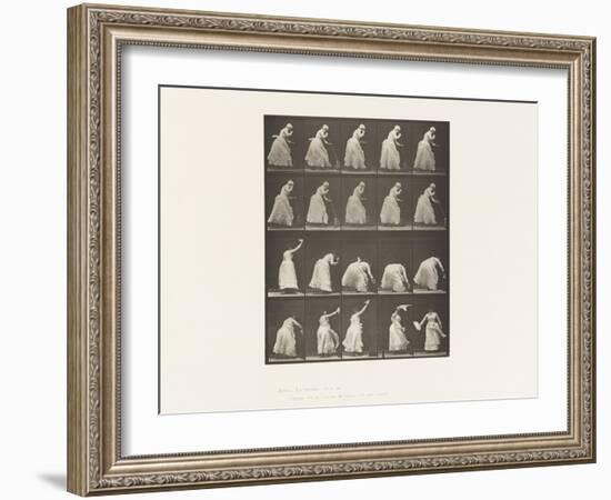 Plate 484. A, Sweeping; B, Dusting a Room, 1885 (Collotype on Paper)-Eadweard Muybridge-Framed Giclee Print