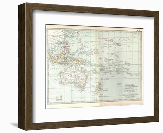 Plate 49. Map of Oceanica (Oceania). Australia-Encyclopaedia Britannica-Framed Art Print