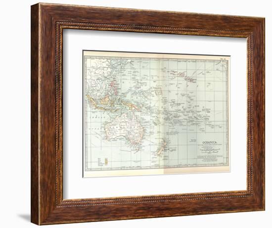 Plate 49. Map of Oceanica (Oceania). Australia-Encyclopaedia Britannica-Framed Art Print