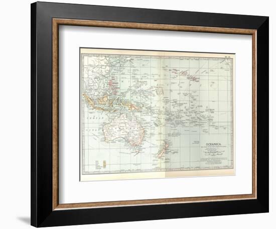 Plate 49. Map of Oceanica (Oceania). Australia-Encyclopaedia Britannica-Framed Art Print