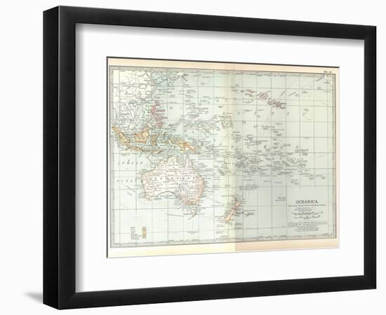 Plate 49. Map of Oceanica (Oceania). Australia-Encyclopaedia Britannica-Framed Art Print