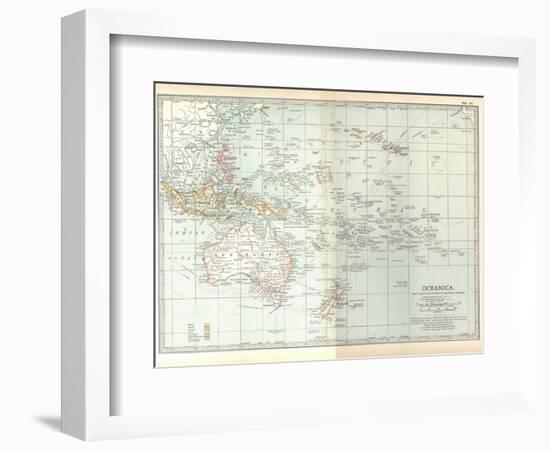 Plate 49. Map of Oceanica (Oceania). Australia-Encyclopaedia Britannica-Framed Art Print