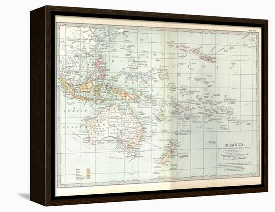 Plate 49. Map of Oceanica (Oceania). Australia-Encyclopaedia Britannica-Framed Stretched Canvas