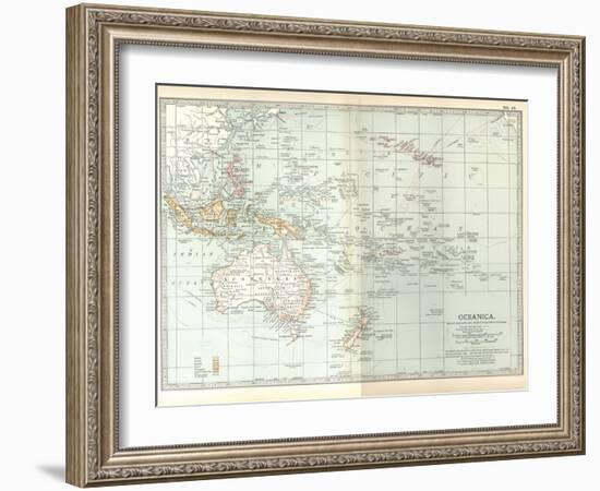 Plate 49. Map of Oceanica (Oceania). Australia-Encyclopaedia Britannica-Framed Art Print