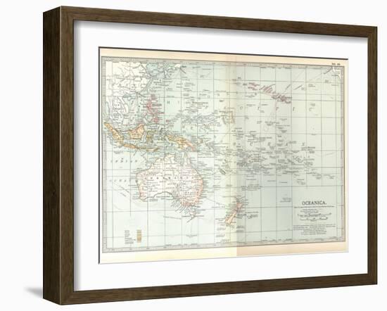 Plate 49. Map of Oceanica (Oceania). Australia-Encyclopaedia Britannica-Framed Art Print