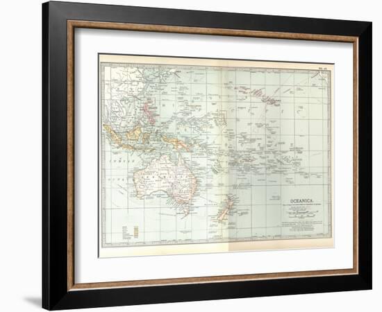 Plate 49. Map of Oceanica (Oceania). Australia-Encyclopaedia Britannica-Framed Art Print