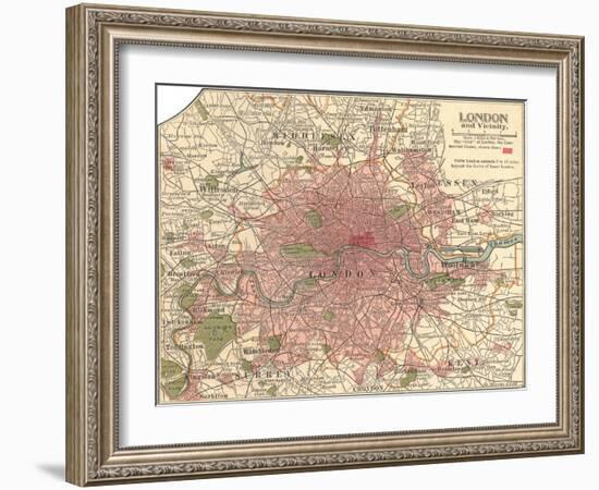 Plate 5. Inset Map of London-Encyclopaedia Britannica-Framed Art Print