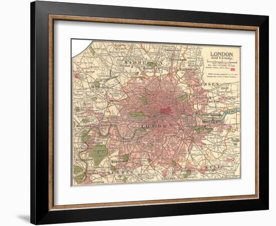 Plate 5. Inset Map of London-Encyclopaedia Britannica-Framed Art Print