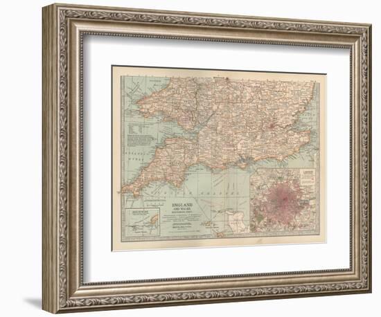 Plate 5. Map of England and Wales-Encyclopaedia Britannica-Framed Art Print