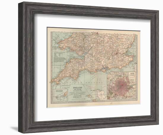 Plate 5. Map of England and Wales-Encyclopaedia Britannica-Framed Art Print