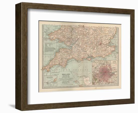 Plate 5. Map of England and Wales-Encyclopaedia Britannica-Framed Art Print