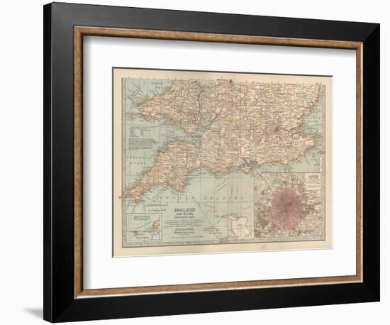 Plate 5. Map of England and Wales-Encyclopaedia Britannica-Framed Art Print