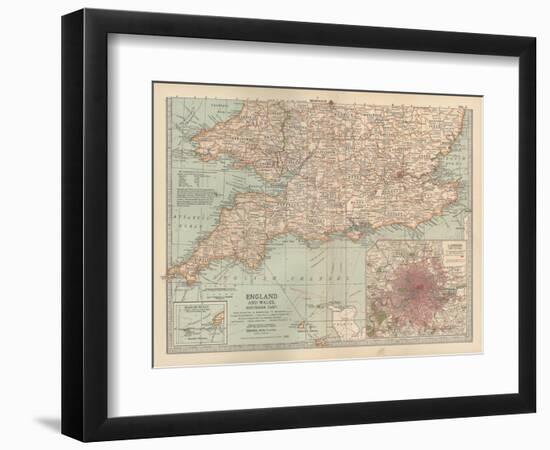 Plate 5. Map of England and Wales-Encyclopaedia Britannica-Framed Art Print