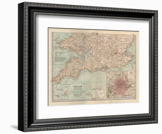 Plate 5. Map of England and Wales-Encyclopaedia Britannica-Framed Art Print