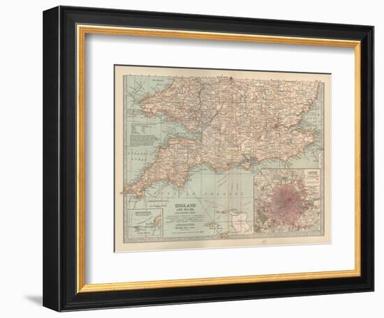 Plate 5. Map of England and Wales-Encyclopaedia Britannica-Framed Art Print