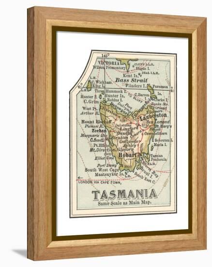 Plate 50. Inset Map of Tasmania. Australia-Encyclopaedia Britannica-Framed Premier Image Canvas