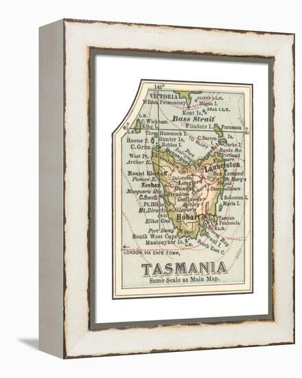 Plate 50. Inset Map of Tasmania. Australia-Encyclopaedia Britannica-Framed Premier Image Canvas