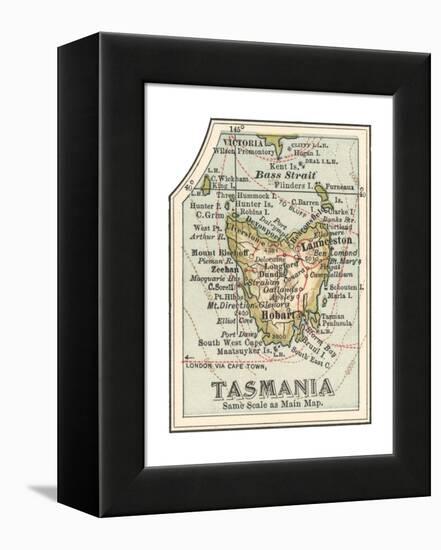 Plate 50. Inset Map of Tasmania. Australia-Encyclopaedia Britannica-Framed Premier Image Canvas