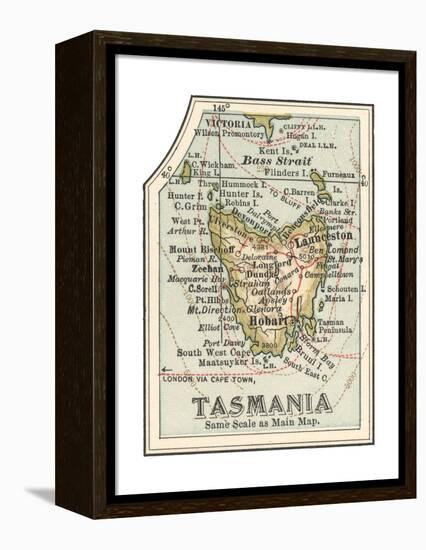 Plate 50. Inset Map of Tasmania. Australia-Encyclopaedia Britannica-Framed Premier Image Canvas