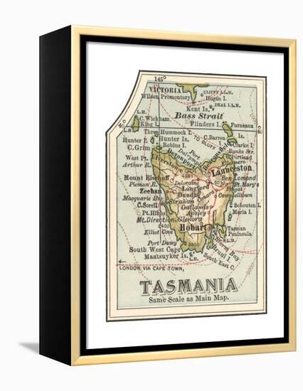 Plate 50. Inset Map of Tasmania. Australia-Encyclopaedia Britannica-Framed Premier Image Canvas