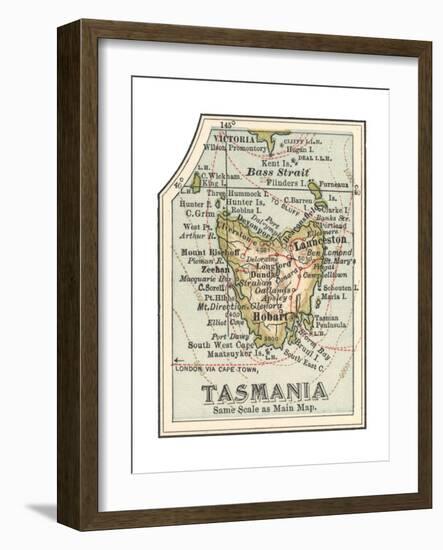 Plate 50. Inset Map of Tasmania. Australia-Encyclopaedia Britannica-Framed Premium Giclee Print