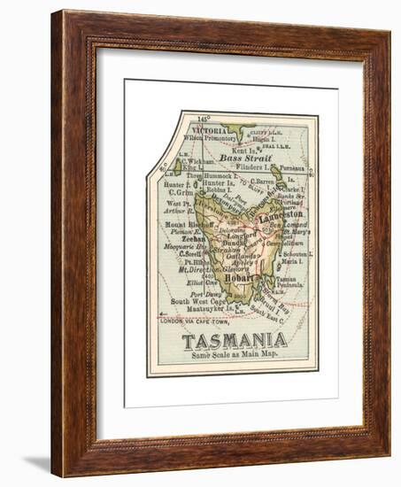 Plate 50. Inset Map of Tasmania. Australia-Encyclopaedia Britannica-Framed Premium Giclee Print