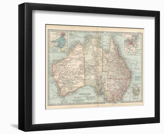 Plate 50. Map of Australia. Insets of Melbourne and Port Phillip-Encyclopaedia Britannica-Framed Premium Giclee Print