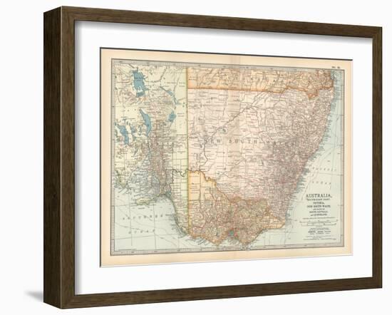 Plate 51. Map of Australia. South-East Part. Victoria-Encyclopaedia Britannica-Framed Art Print