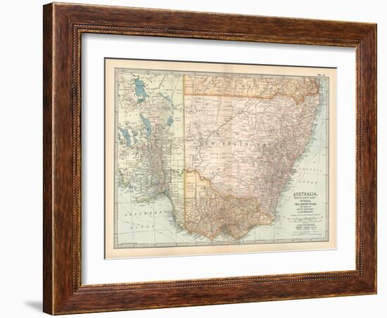 Plate 51. Map of Australia. South-East Part. Victoria-Encyclopaedia Britannica-Framed Art Print