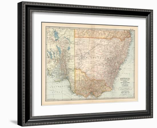 Plate 51. Map of Australia. South-East Part. Victoria-Encyclopaedia Britannica-Framed Art Print