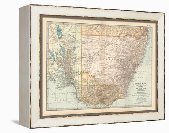 Plate 51. Map of Australia. South-East Part. Victoria-Encyclopaedia Britannica-Framed Stretched Canvas