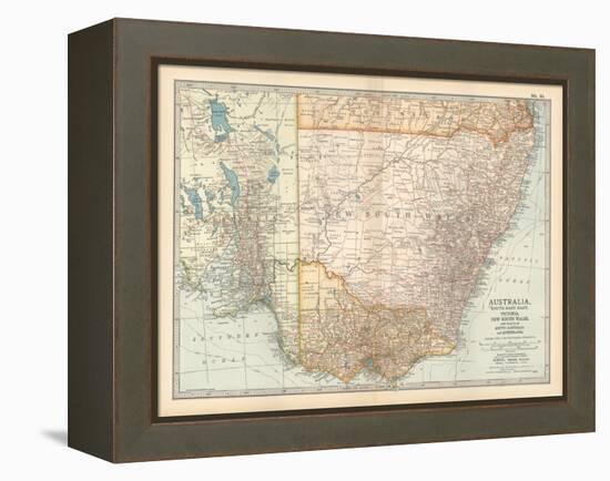 Plate 51. Map of Australia. South-East Part. Victoria-Encyclopaedia Britannica-Framed Stretched Canvas