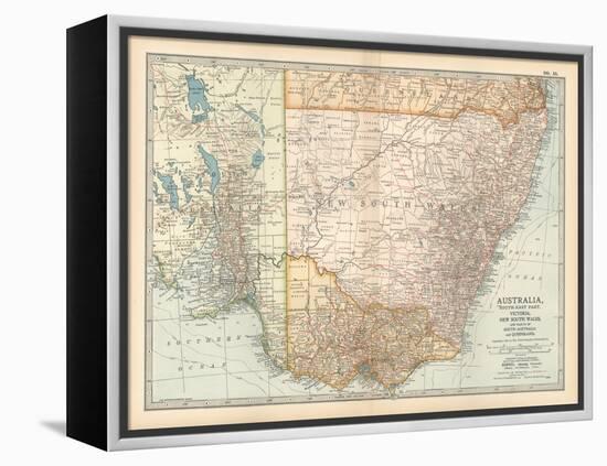 Plate 51. Map of Australia. South-East Part. Victoria-Encyclopaedia Britannica-Framed Stretched Canvas