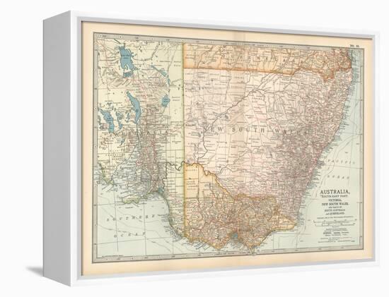 Plate 51. Map of Australia. South-East Part. Victoria-Encyclopaedia Britannica-Framed Stretched Canvas