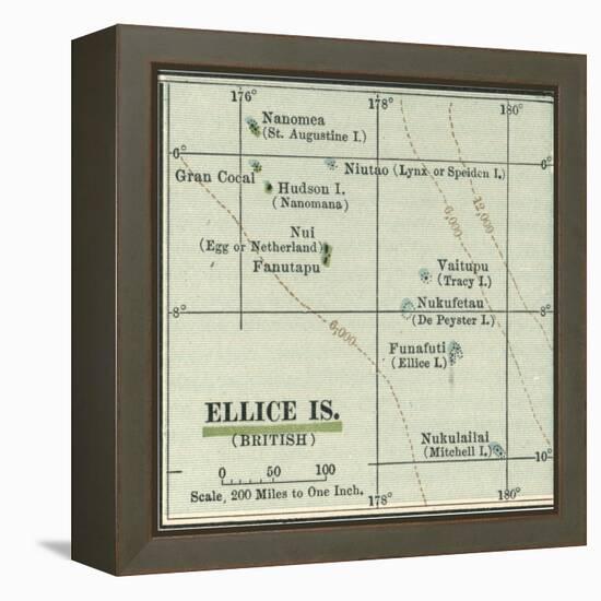 Plate 52. Inset Map of Ellice Islands (British)-Encyclopaedia Britannica-Framed Stretched Canvas