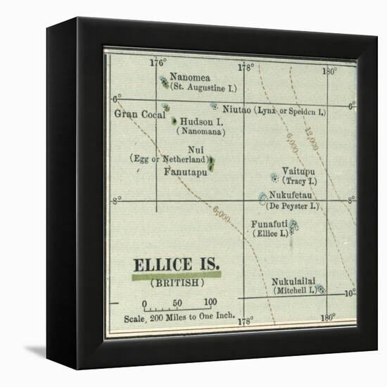 Plate 52. Inset Map of Ellice Islands (British)-Encyclopaedia Britannica-Framed Stretched Canvas